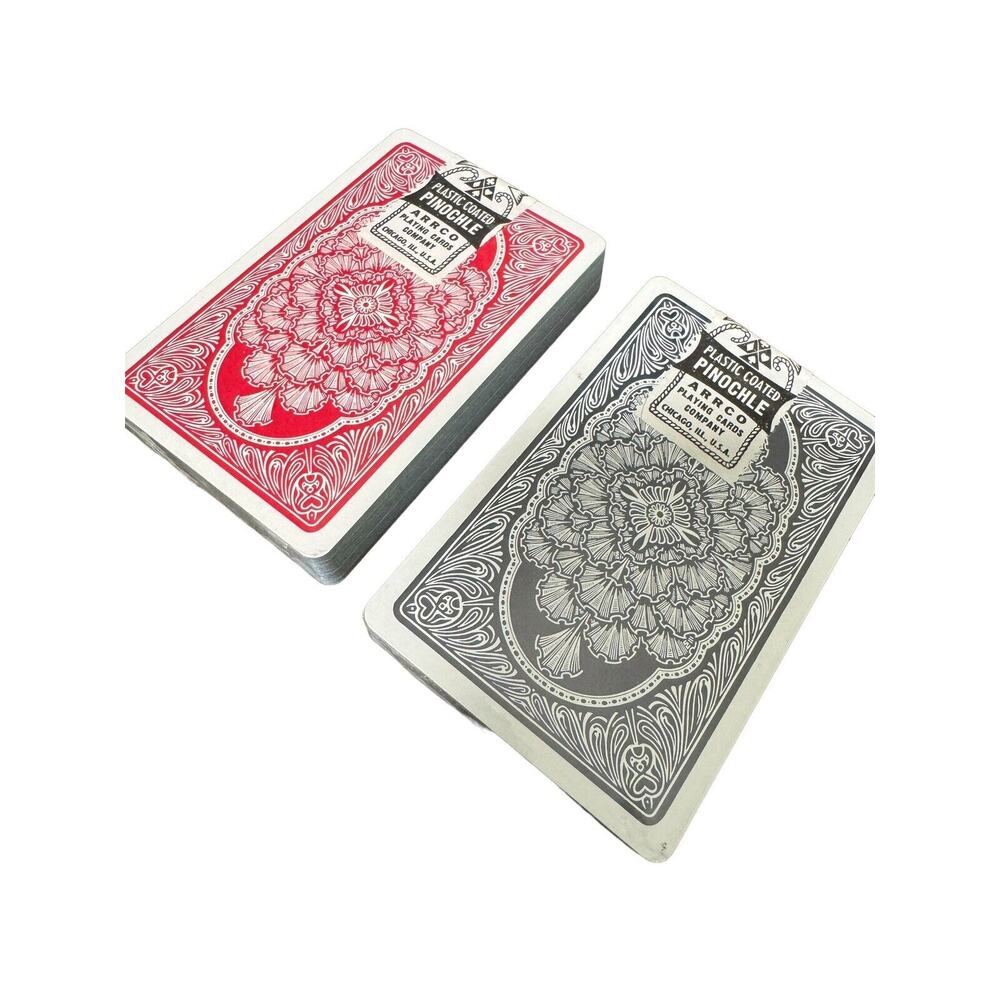 Arrco Playing Card Co. Pinochle VTG USA In Original Plastic Case Chicago SEALED - Picture 6 of 9